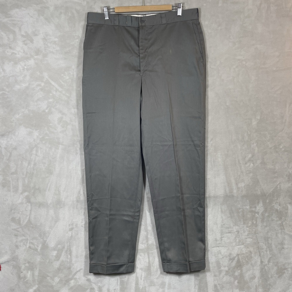 True Vintage 50s 60s Penneys Big Mac Chino Pants 36x32 Twill Cotton Blend Gray